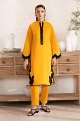 Zarposh Unstitched 2 Piece Emb Cotton Collection-Amber