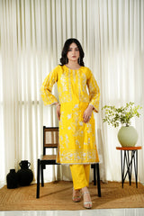 Dhaga Stitched 2 Piece Co Ords Summer Collection'2025-Honey Haze