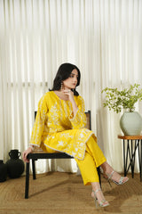 Dhaga Stitched 2 Piece Co Ords Summer Collection'2025-Honey Haze