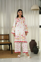 Dhaga Stitched 2 Piece Poly Cambric Suit-Fiora