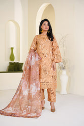 Threads & Weaves Golden Petals - Embroidered Lawn Ready to Wear 3PC-RTWL26102S