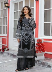 Daily Chic - Ahlam By Safa Textile Stitched 1 Piece Summer Shirt-Noir Monochrome