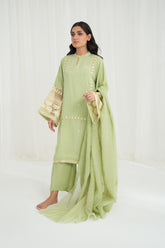 Charaghan By Qariney Stitched 3 Piece Winter Vol-02 Collection'2024-Pistachio