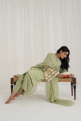 Charaghan By Qariney Stitched 3 Piece Winter Vol-02 Collection'2024-Pistachio