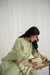 Charaghan By Qariney Stitched 3 Piece Winter Vol-02 Collection'2024-Pistachio