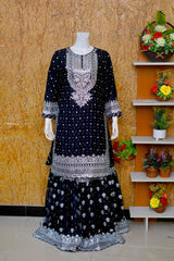 Saira Sultana Stitched 3 Piece Wedding Formals Collection-Aleena - Black