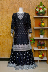 Saira Sultana Stitched 3 Piece Wedding Formals Collection-Aleena - Black