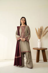 Tiraz Stitched 3 Piece Winter Suit-Saiban