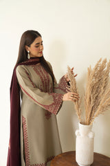 Tiraz Stitched 3 Piece Winter Suit-Saiban