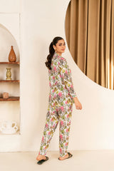 Print Play By Ahlam Stitched 2 Piece Multi Floral Co-Ord Set With Short Shirt