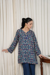 Dhaga Stitched 2 Piece Poly Cambric Collection'2025-Azure