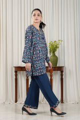 Dhaga Stitched 2 Piece Poly Cambric Collection'2025-Azure