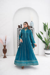 Manahils Stitched Formals Kurti 106-Teal