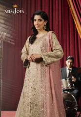 Asim Jofa Premium Festive Ajpf-24 Embroidered Spun Raw Silk 3 Pcs