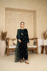 Tiraz Stitched 3 Piece Formals Suit-Jahan Araa
