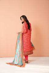 Tiraz Stitched 3 Piece Summer Suit-Kiran - 3pc