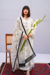 Najia Zia Stitched 3 Piece Georgette Collection'2025-Black Bird