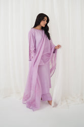 Charaghan By Qariney Stitched 3 Piece Winter Vol-02 Collection'2024-Shades of Lilac