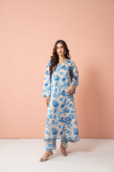 Tiraz Stitched 2 Piece Summer Suit-Neelam - 2pc