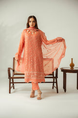 Diva By Zouj Unstitched 3 Piece Luxury Chiffon Collection'2025-Pale Rose