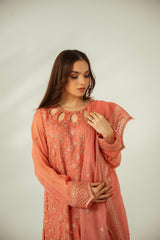 Diva By Zouj Unstitched 3 Piece Luxury Chiffon Collection'2025-Pale Rose