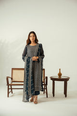 Diva By Zouj Unstitched 3 Piece Luxury Chiffon Collection'2025-Emerald Mist