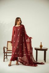 Diva By Zouj Unstitched 3 Piece Luxury Chiffon Collection'2025-Ruby Bliss