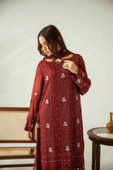 Diva By Zouj Unstitched 3 Piece Luxury Chiffon Collection'2025-Ruby Bliss