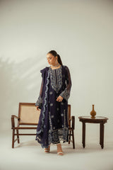 Diva By Zouj Unstitched 3 Piece Luxury Chiffon Collection'2025-Royal Sapphire