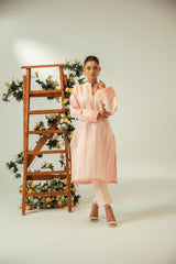 Serene By Zouj Stitched Co Ords Emb Cotton Suit-Pink