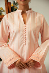 Serene By Zouj Stitched Co Ords Emb Cotton Suit-Pink