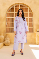 Yashfa Studio Stitched 2 Piece Solids Brazilian Lawn Suit-LILAC ELAN