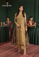 Asim Jofa Premium Festive Ajpf-26 Embroidered Zari Net 3 Pcs