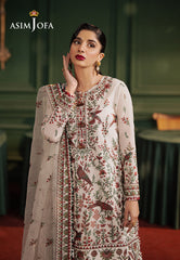 Asim Jofa Premium Festive Ajpf-30 Embroidered Cotton Net 3 Pcs