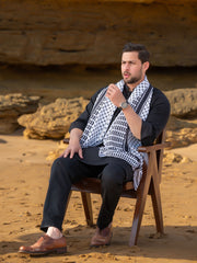 Tng By MD Mens Stole Collection-Palestine B&W Stole