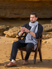 Tng By MD Mens Stole Collection-Palestine B&W Stole