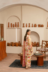 Feathers Unstitched 3 Piece Digital Printed Lawn Summer Suit-LUXOR-FT463
