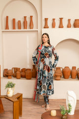 Feathers Unstitched 3 Piece Digital Printed Lawn Summer Suit-CLYNE-FT462