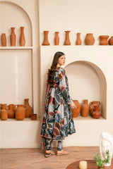Feathers Unstitched 3 Piece Digital Printed Lawn Summer Suit-CLYNE-FT462
