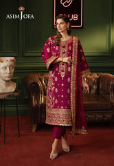 Asim Jofa Premium Festive Ajpf-13 Embroidered Lawn Silk 3 Pcs