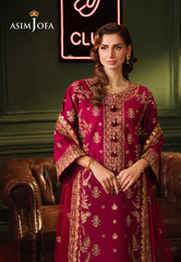 Asim Jofa Premium Festive Ajpf-13 Embroidered Lawn Silk 3 Pcs