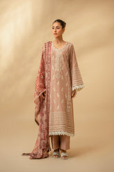 Zouj Unstitched 3 Piece Chikankari Lawn Edit Suit-Desert Bloom