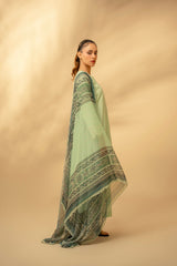 Zouj Unstitched 3 Piece Chikankari Lawn Edit Suit-Sage Bloom