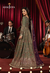 Asim Jofa Premium Festive Ajpf-37 Embroidered Spun Raw Silk 3 Pcs