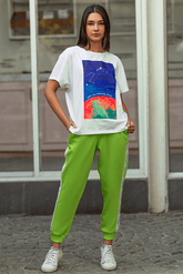 Z Street By Zaaviay Stitched Regular Fit Graphic Tee (White)