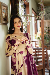 Feathers Unstitched 3 Piece Digital Printed Lawn Summer Suit-Nuage-FT391
