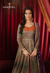 Asim Jofa Premium Festive Ajpf-37 Embroidered Spun Raw Silk 3 Pcs