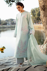 Fresco By Sheenora Stitched 3 Piece Lawn Edit Collection'2025-Mint Mist
