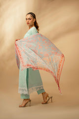 Zouj Unstitched 3 Piece Chikankari Lawn Edit Suit-Glacier Blue