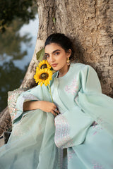 Fresco By Sheenora Stitched 3 Piece Lawn Edit Collection'2025-Mint Mist